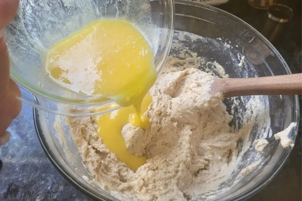 wet ingredients to batter