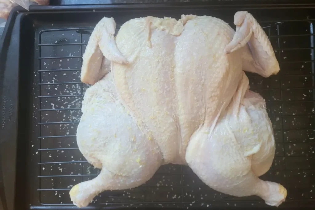 Spatchcock Roast Chicken dry brine