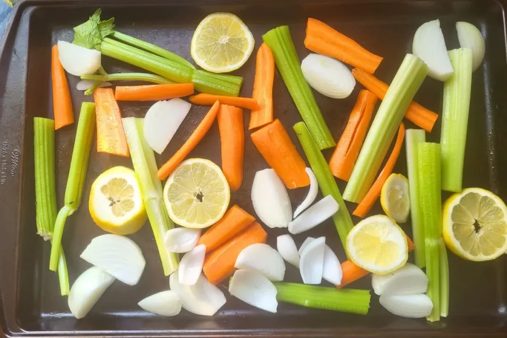 veggies on tray