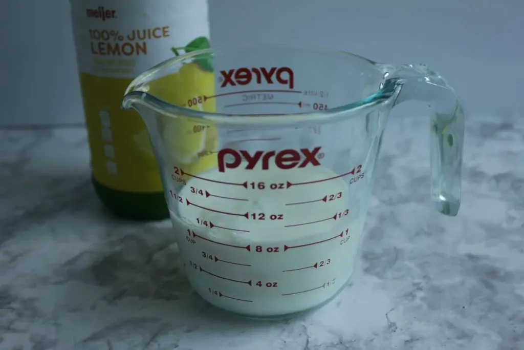 milk in measuring cup