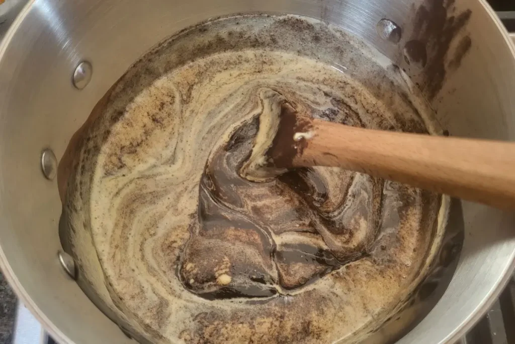 fold eggs into fudgy brownie batter