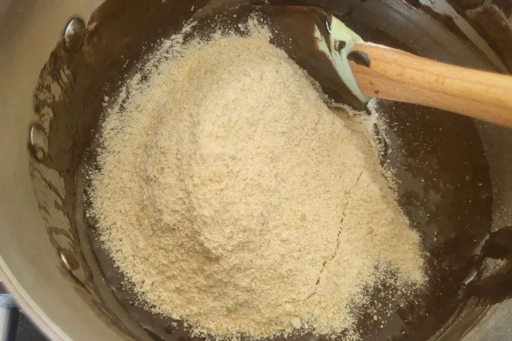 fold flour into batter